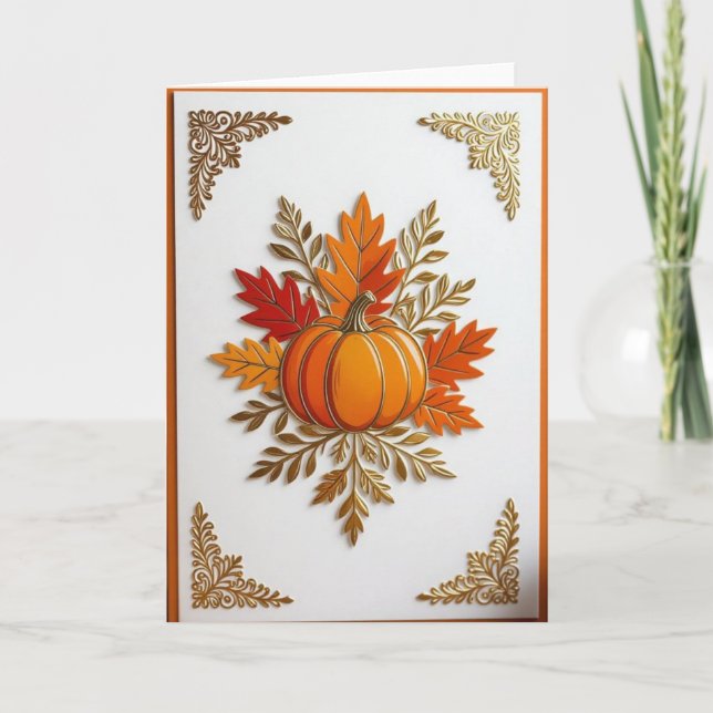 Fall Card, Happy Fall Card, Autumn Card,Halloween  Holiday Card (Front)