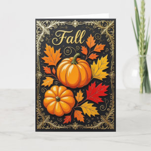 Fall Card, Happy Fall Card, Autumn Card,Halloween Holiday Card