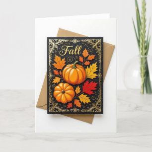 Fall Card, Happy Fall Card, Autumn Card,Halloween Holiday Card