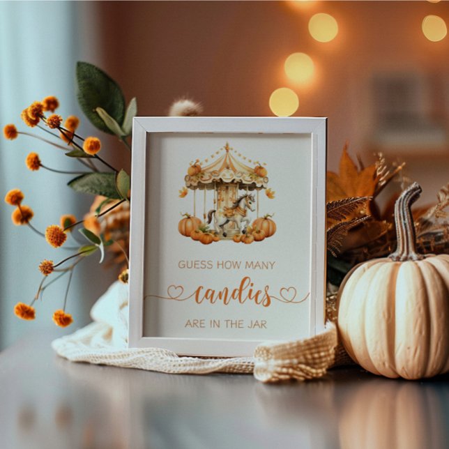 Fall Carousel baby pumpkin guess how many candies  Poster (Creator Uploaded)