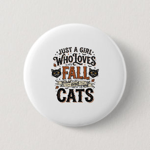 Fall Cat Lover Vintage Halloween Shirt Design_1 6 Cm Round Badge