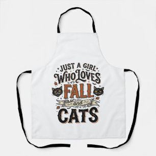 Fall Cat Lover Vintage Halloween Shirt Design_1 Apron