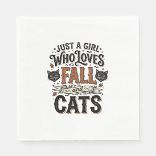Fall Cat Lover Vintage Halloween Shirt Design_1 Napkin