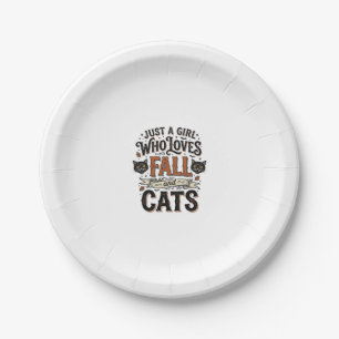 Fall Cat Lover Vintage Halloween Shirt Design_1 Paper Plate