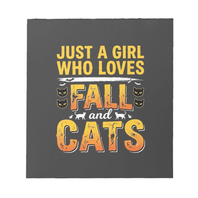 Fall Cats Girl Halloween Design_1 Notepad (Front)