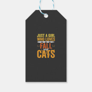 Fall Cats Girl Lover Halloween Design Gift Tags