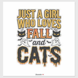 Fall Cats Halloween Girl Vintage Graphic Design_1