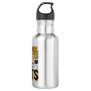 Fall Cats Halloween Girl Vintage Graphic Design_1 532 Ml Water Bottle