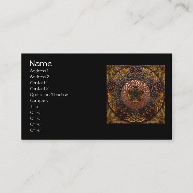 Fall Celtic Knot Circle Business Card (Front)