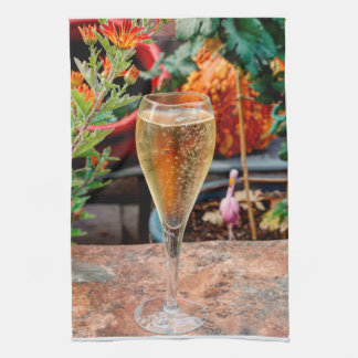 Fall Champagne Celebration Tea Towel