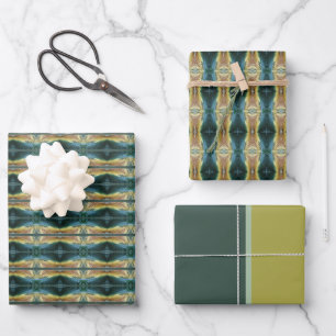 Fall Changing Colours Leaf Art, Yellow Brown Green Wrapping Paper Sheet