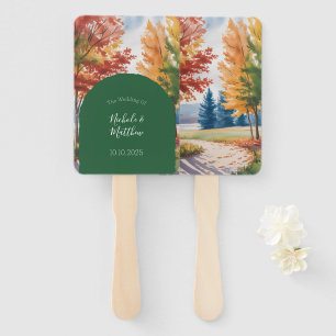 Fall Changing of the Leaves Wedding Hand Fan