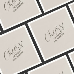Fall Cheers Future Mrs Taupe Bridal Shower Brunch Napkin