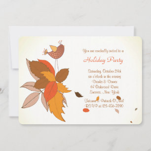 Fall Chick Party Invitation