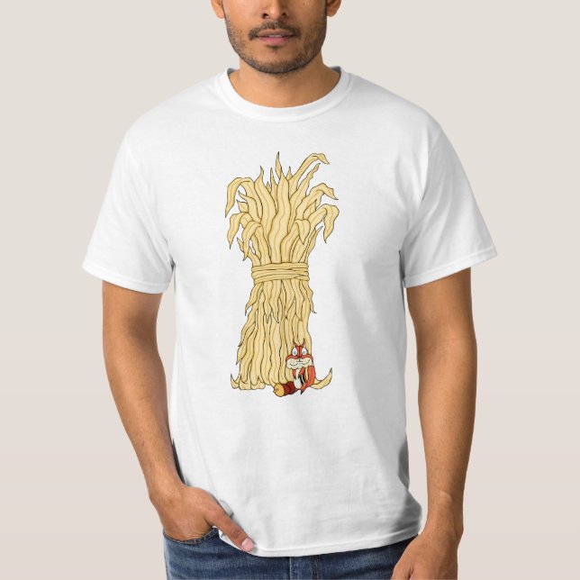 Fall Chipmunk And Haystack T-Shirt (Front)