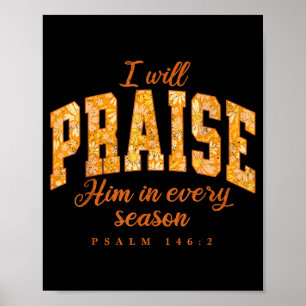 Fall Christian Praise Him Jesus Thanksgiving Bible Poster