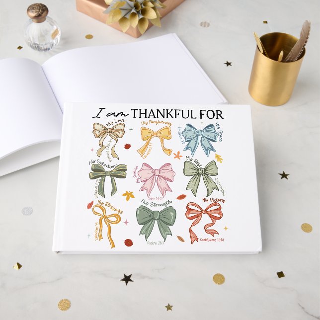 Fall Christian Thanksgiving Guest Book (Front Open)