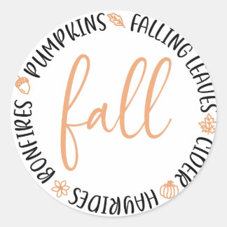 Fall Circle Classic Round Sticker