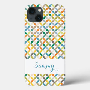 Fall circle leaf graphic pattern name iPhone 13 case