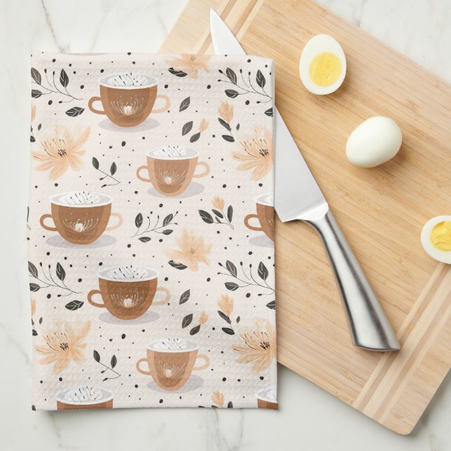 Fall Coffee Break  Tea Towel (Quarter Fold)