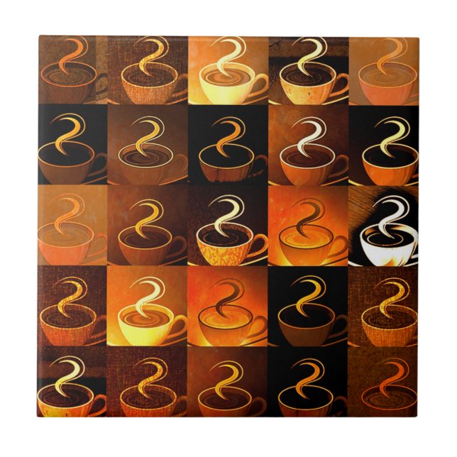 Fall coffee cups ceramic tile (Front)