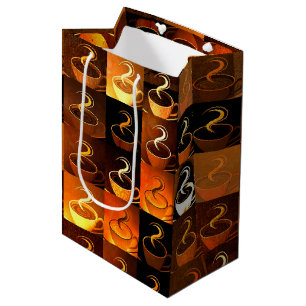 Fall coffee cups medium gift bag