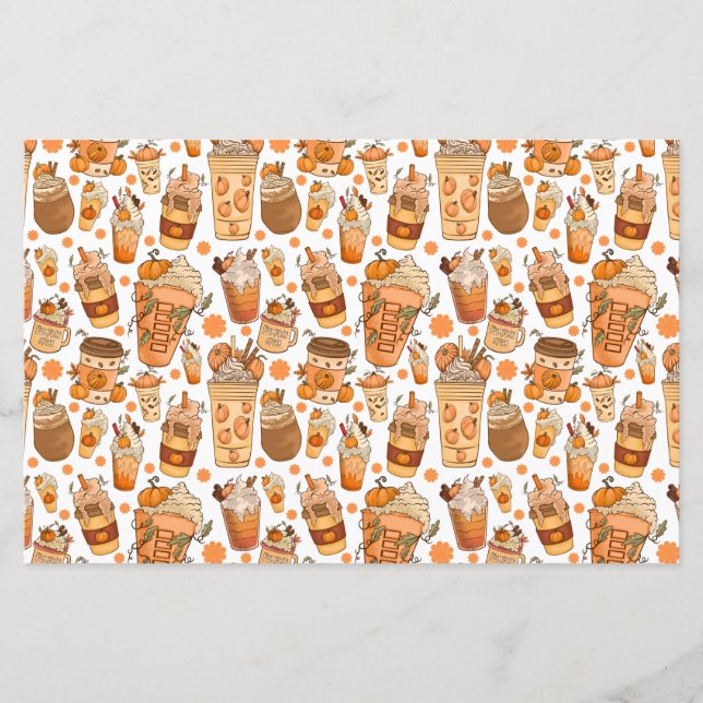 Fall Coffee Latte Pumpkin Pattern (Front)