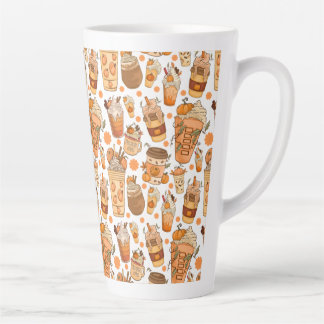 Fall Coffee Latte Pumpkin Pattern Mug