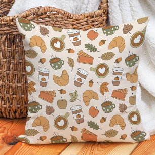 Fall Coffee Lover Pumpkin Spice Autumn Bakery Cushion