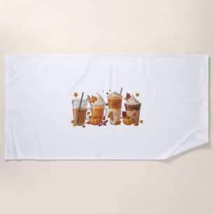 Fall Coffee Pumpkin Beach Towel