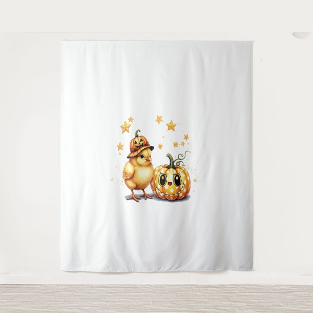 Fall Coffee pumpkin Mug with cat Tapestry (Front)