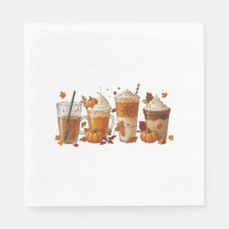 Fall Coffee Pumpkin Napkin