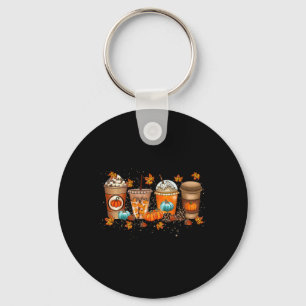 Fall Coffee Pumpkin Spice Latte Drinks Autumn Than Key Ring