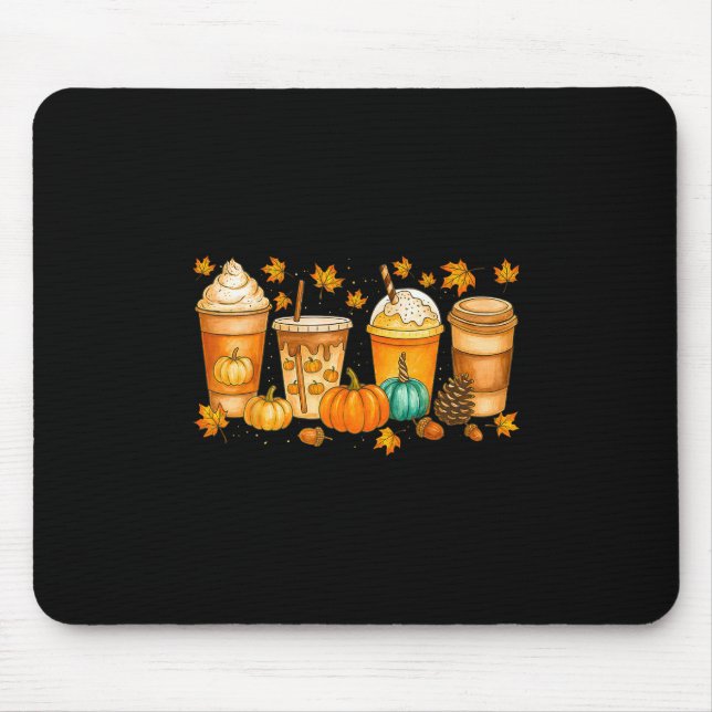 Fall Coffee Pumpkin Spice Latte Drinks Autumn Than Mouse Pad (Front)