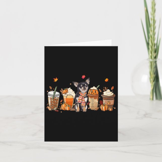 Fall Coffee Pumpkin Spice Latte Iced Autumn Chihua Card (Front)