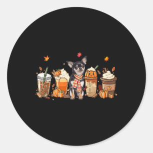 Fall Coffee Pumpkin Spice Latte Iced Autumn Chihua Classic Round Sticker