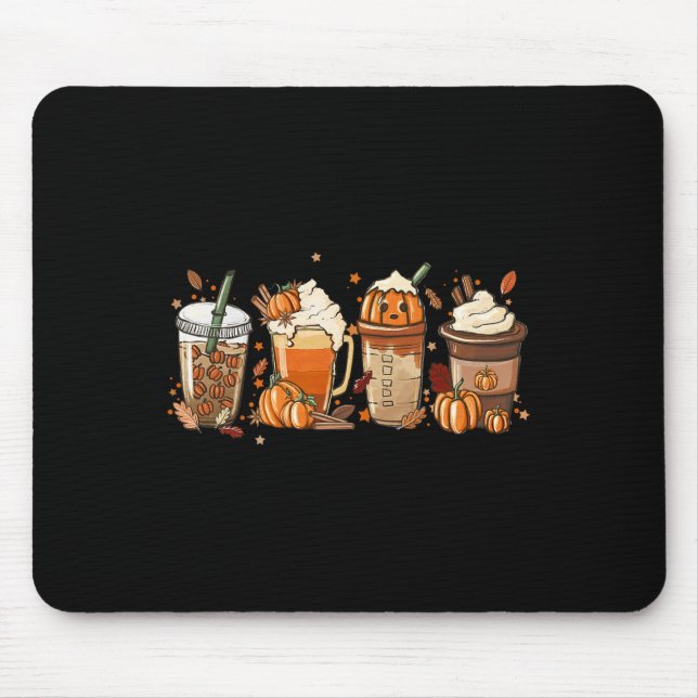 Fall Coffee Pumpkin Spice Latte Iced Warm Cosy Aut Mouse Pad (Front)
