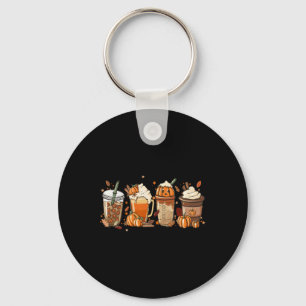 Fall Coffee Pumpkin Spice Latte Iced Warm Cozy Aut Key Ring