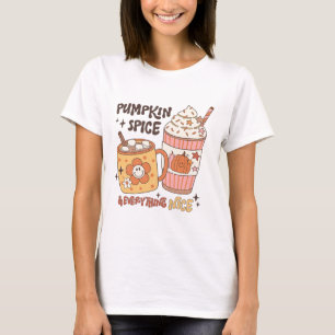 Fall Coffee Pumpkin Spice Latte Iced Warm Cozy Aut T-Shirt