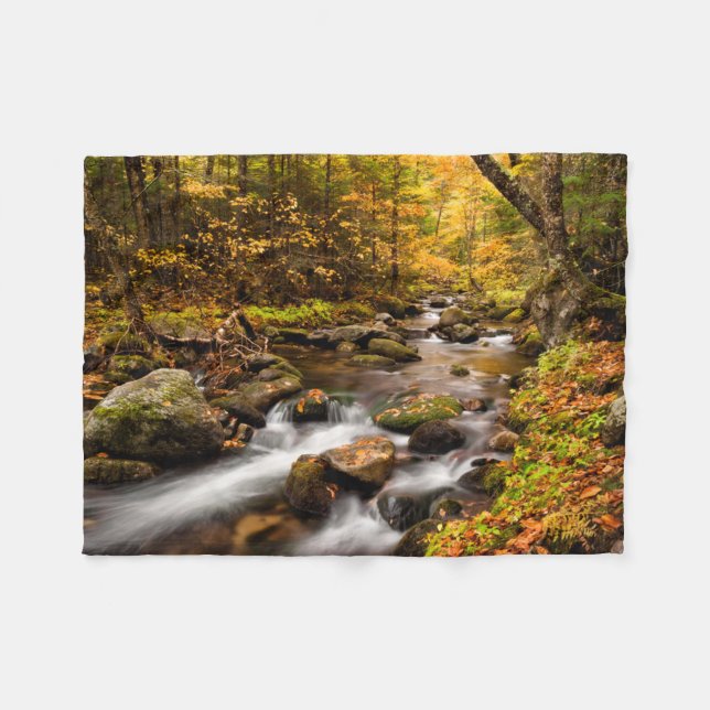 Fall Color Jefferson Brook | White Mountains Fleece Blanket (Front (Horizontal))