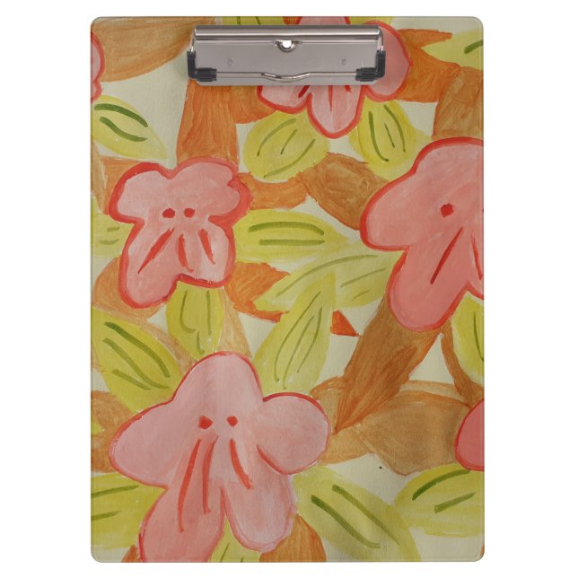 Fall Colored Flowers Clipboard (Front)