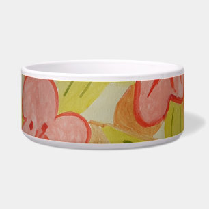 Fall Colored Flowers Pet Bowl
