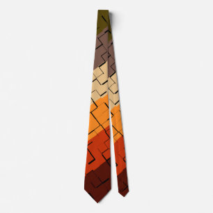 Fall Colour Abstract Pattern Tie