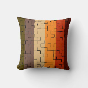 Fall Colour Abstract Stripes Cushion