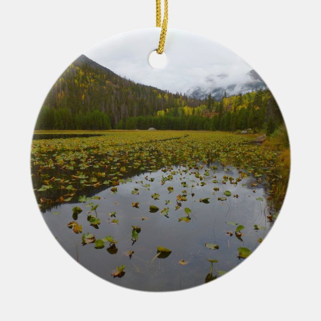 Fall Colour at Cub Lake Ceramic Ornament (Front)