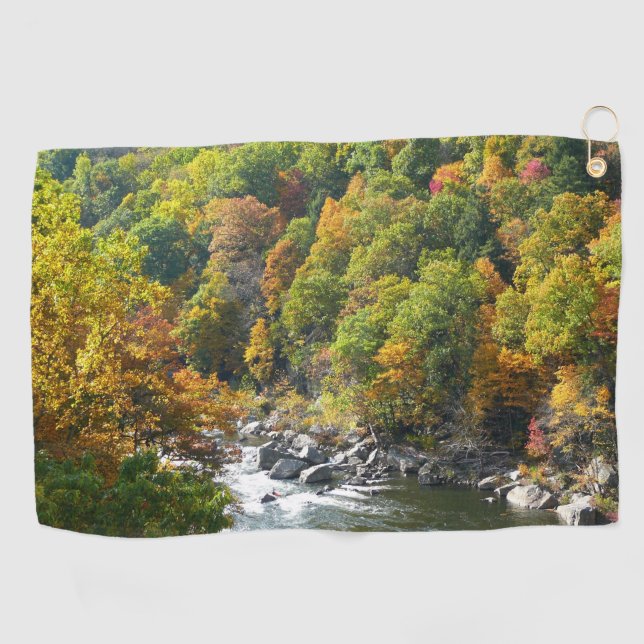 Fall Colour at Ohiopyle State Park Golf Towel (Horizontal)