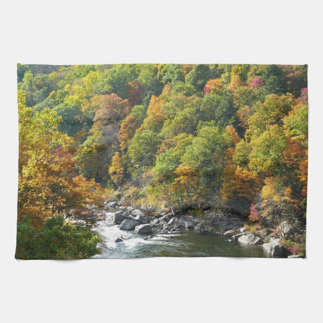 Fall Colour at Ohiopyle State Park Tea Towel (Horizontal)