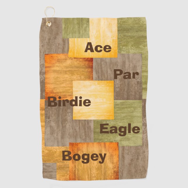 Fall Colour Blocks Golf Terms Towel (Front)