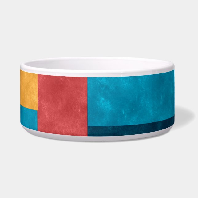 Fall Colour Blocks Pet Bowl (Front)