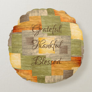 Fall Colour Blocks Round Cushion